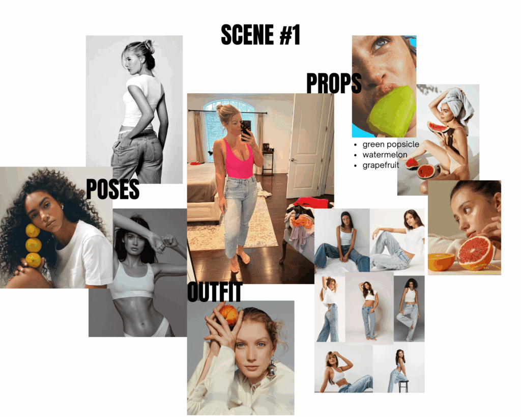 mood board for an editorial brand shoot